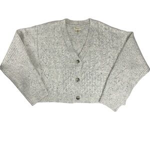 Jessica Simpson Womens Soft Cropped Cable Knit Cardigan Sweater V Neck Size XXL